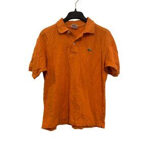 Lacoste Classic Polo Shirt Mens Size M Orange Cotton Short Sleeve Casual